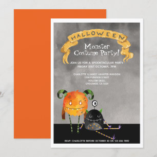 Invitation Monstres de la fête d'Halloween