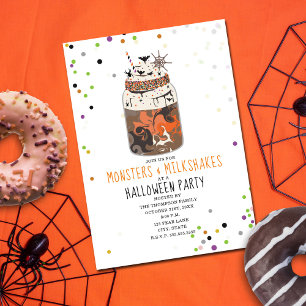 Invitation Monstres et Milkshakes fête d'Halloween