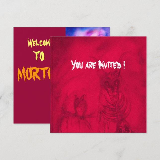 INVITATION MONSTRES HALLOWEEN / GUERRE DE L'ORK (Devant / Derrière)