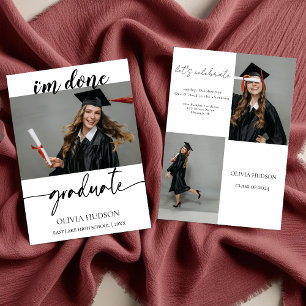 Invitation Montage photo moderne Graduation Senior Party 2024