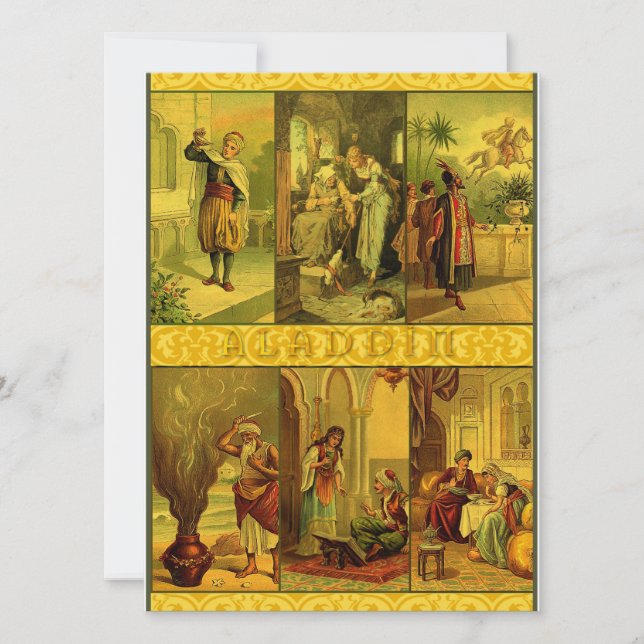 Invitation Montage vintage de Noël d'Aladdin (Devant)