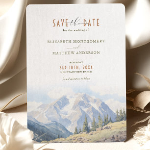 Invitation Montagne Majestic Enregistrer la date