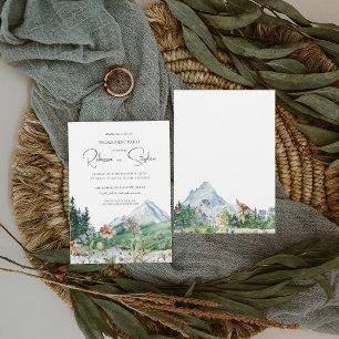 Invitation Montagne Rustique Fleur Sauvage Fête de Fiançail