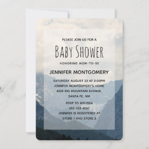 Invitation Montagnes Alpines Nature Photo Baby shower du Pays