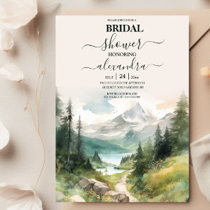 Invitation Montagnes Aquarelles Et Fête Prénuptiale De La For