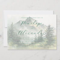 Montagnes aquarelles vertes tranquilles