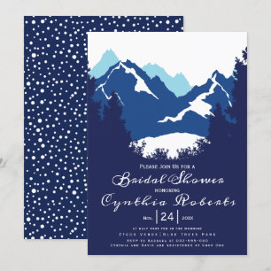 Invitation Montagnes bleues et conifères mariage douche nupti