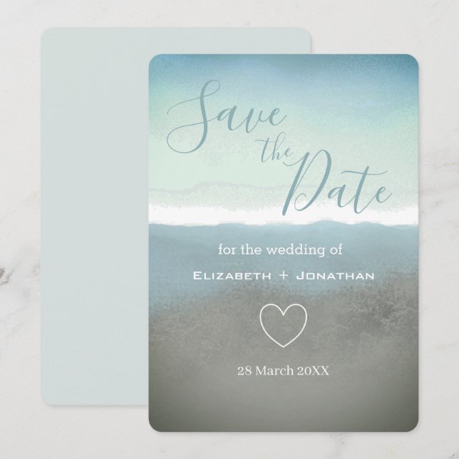 Invitation Montagnes Blue Ridge, sauvez la date (Devant / Derrière)