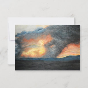 Invitation montagnes en feu (aquarelle)