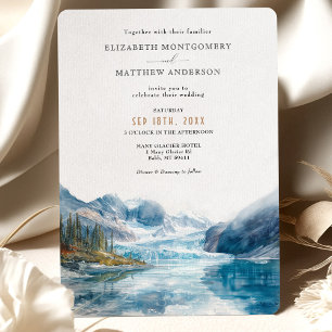 Invitation Montagnes Glacier Montana Mariage