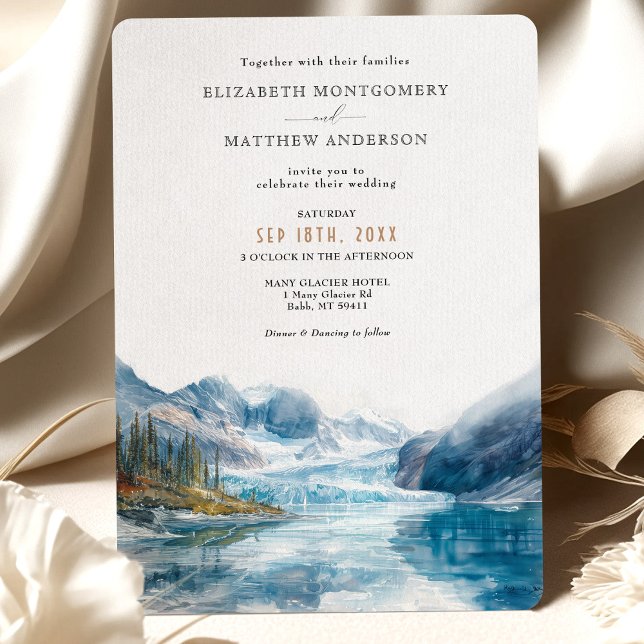 Invitation Montagnes Glacier Montana Mariage (Créateur téléchargé)