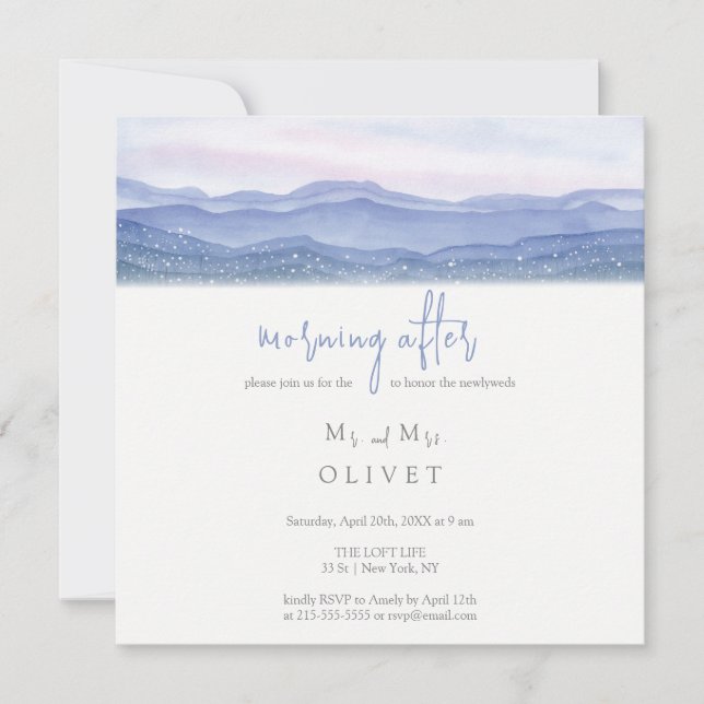 Invitation Montagnes pourpres Matin après (Devant)