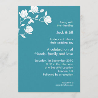 Invitation Monter haut (blanc sur turquoise) 5x7
