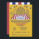 Invitation Montez ! Gold Editable Circus Anniversaire<br><div class="desc">Préparez-vous pour le plus grand spectacle sur terre ! Nos invitations vintages à l'anniversaire du cirque sont parfaites pour un bain sur le thème du carnaval. Ce modèle invitation de cirque imprimable est facile à customiser avec tous les détails de votre fête. Vous recevrez un fichier numérique que vous pouvez...</div>