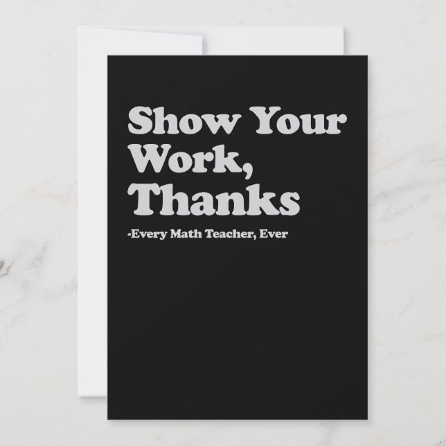 Invitation Montrez Votre Travail Merci À Chaque Professeur De (Devant)