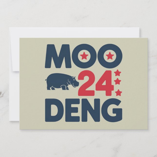Invitation Moo Deng 2024 Moo Deng Moo Deng Bébé Hippopotame M (Devant)