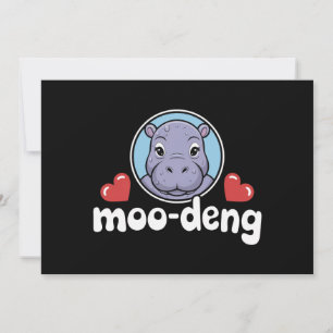 Invitation Moo Deng Bouncy Pig in Thai Photo Baby Hippo