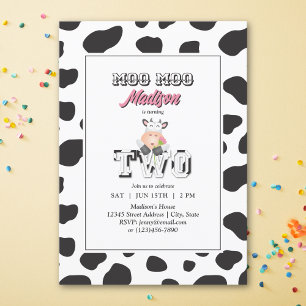 Invitation Moo Moo Je suis deux vaches Print Farm Girl 2e ann