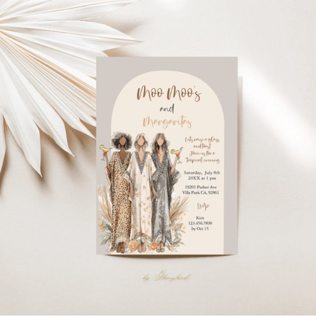 Invitation Moo Moo's & Margaritas Imprimé Animal (Créateur téléchargé)