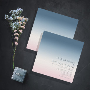 Invitation Mood Gradient Mariage Prussian Sky ID741