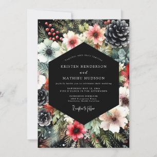 Invitation Moody À feuillage persistant Floral Mariage