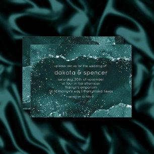 Invitation Moody Agate   Turquoise Vert Malachite Riche Joyau