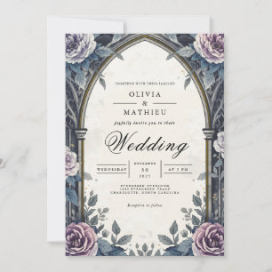 Invitation Moody Arch Floral Romance Mariage