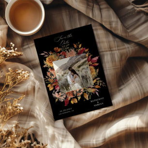 Invitation Moody Autumn Elegant Floral Enregistrer la date