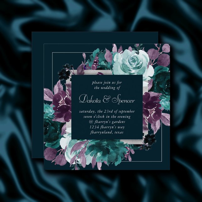 Invitation Moody Boho | Serre Turquoise violette Turquoise pr (Créateur téléchargé)