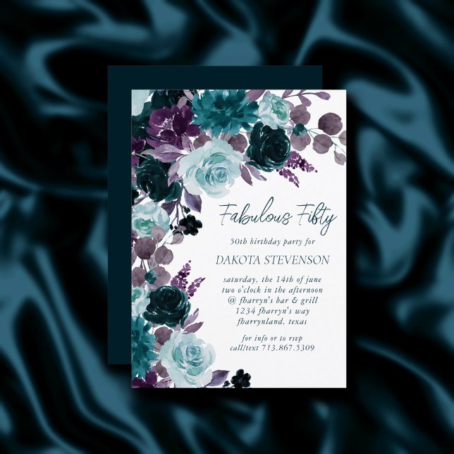 Invitation Moody Boho | Turquoise et Turquoise Wreath Fabulou (Créateur téléchargé)