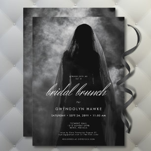Invitation Moody Dark Ghost Bride dans Mist Bridal Brunch