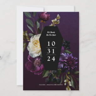 Invitation Moody Elegant Purple Jardin gothique Floral Sauvez