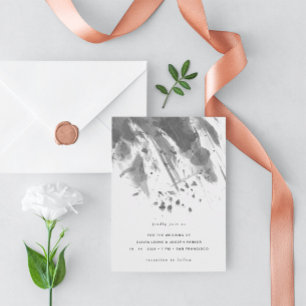 Invitation Moody Enk   Mariage noir et blanc Abstrait