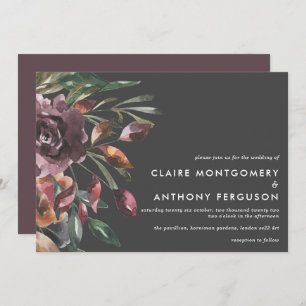 Invitation Moody Fall Floral Burst Mariage