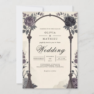 Invitation Moody Floral Arch Romance Mariage