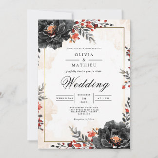 Invitation Moody Floral Mariage