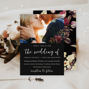 Invitation Moody Floral Pattern Mariage photo