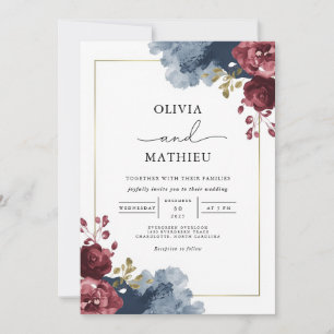 Invitation Moody Floral Romance Mariage