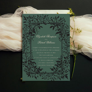 Invitation Moody Forest Botanical Elegant Classic Mariage