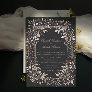 Invitation Moody Forest Botanical Formal Classic Mariage