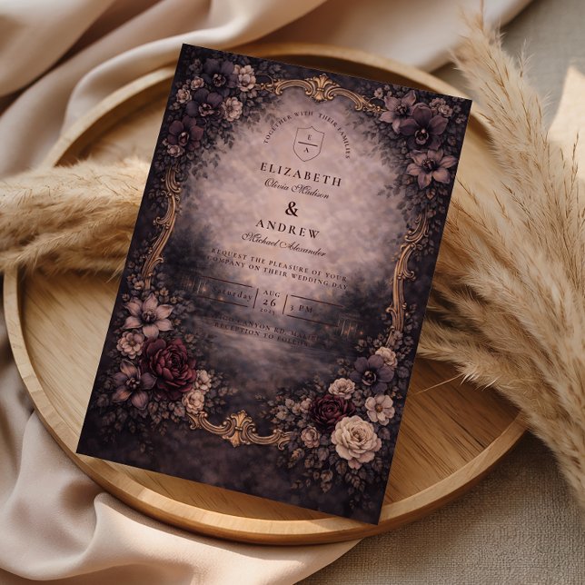 Invitation Moody Gold Baroque Wedding (Créateur téléchargé)