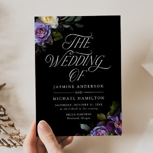 Invitation Moody Gothic Floral Mariage