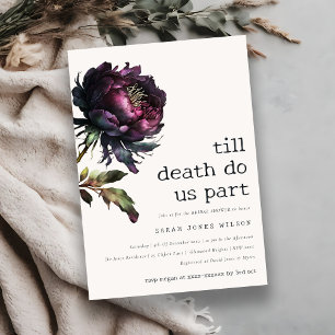 Invitation Moody Gothique Purple Black Peony Fête des mariées