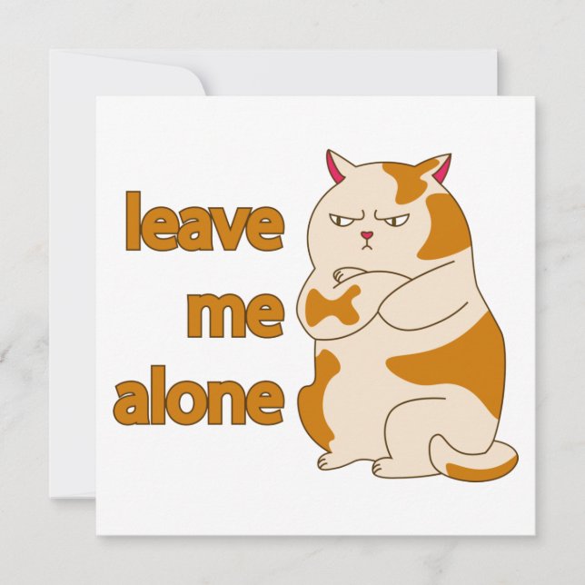 Invitation Moody Grosse cat me laisse tranquille (Devant)