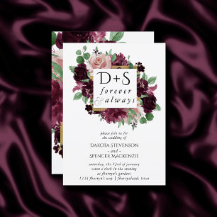 Invitation Moody Passion Photo de monogramme de couronne vi