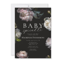 Moody Peony Dark Floral Baby Sprinkle