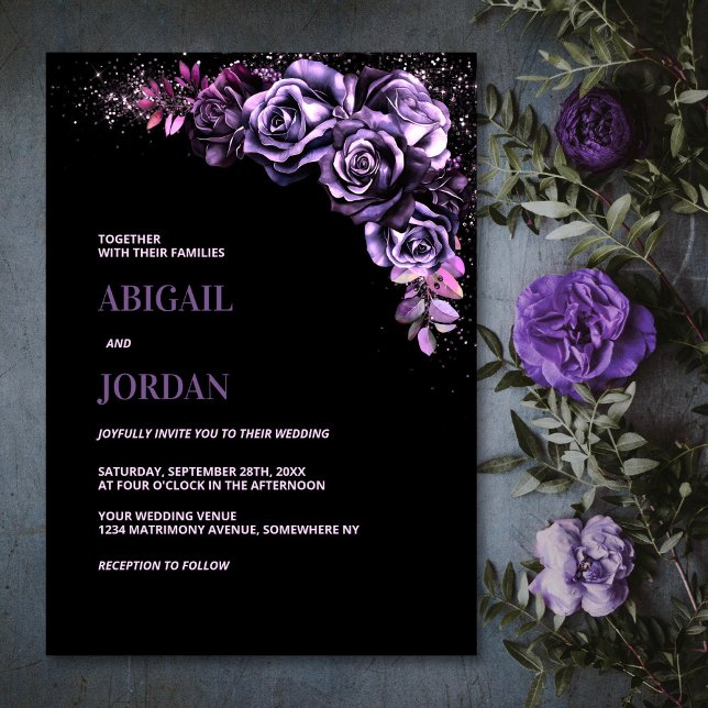 Invitation Moody Purple FlorMariage (Créateur téléchargé)