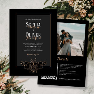 Invitation Moody romantique gothique tout en un Mariage