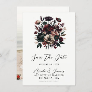 Invitation Moody Rustic Garden Florals Bohemian Enregistrer l