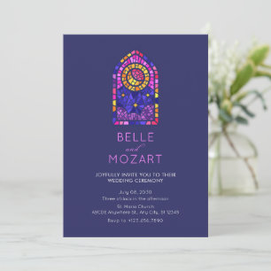 Invitation Moon étoile mosaïque vitre mariage cérémonie